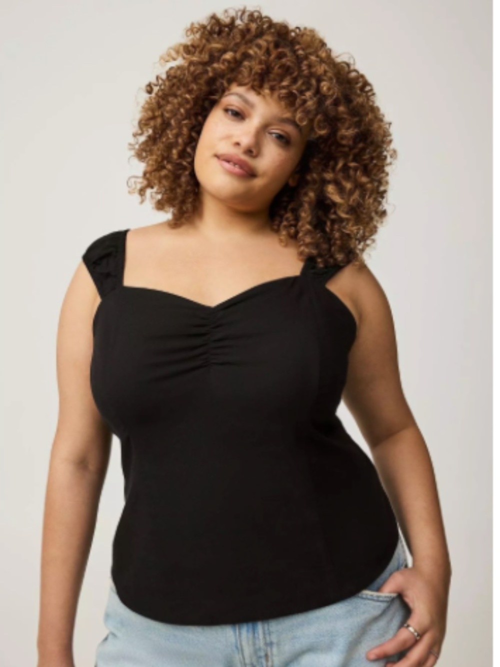 Black Challis Smocked Top Size 3